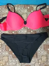 ESSV-bañador rojo de realce, conjunto de bikini de talla grande para mujer, traje de baño sexy acolchado con correa ajustable, bikinis bordeados, ropa de baño de verano