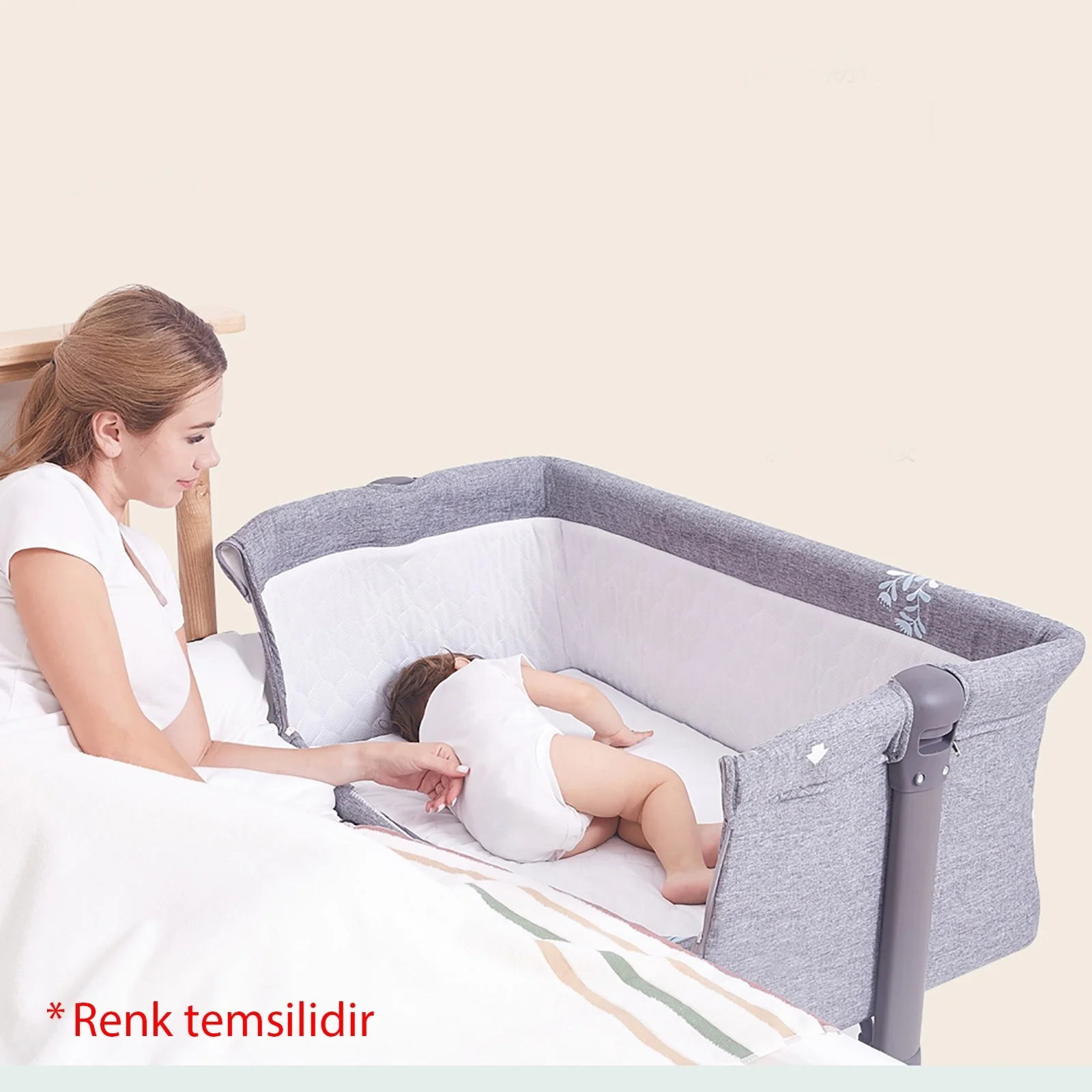 Ebebek baby & plus безопасная боковая прикроватная колыбель коричневый|Колыбель| |