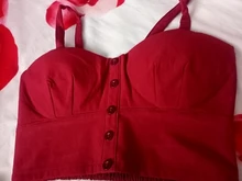 Crop-Top Camisole Back-Elastic Sexy Plus-Size Summer Woman Sleeveless Button Gkfnmt 3XL
