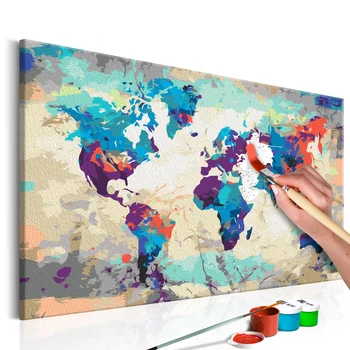 

DIY picture-world map (blue-red)-60x40 cm