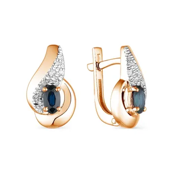 

Gold earrings with sapphires and diamonds sunlight sample 585