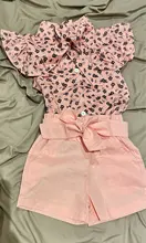 Ropa para niñas pequeñas, 2 uds., verano 2021, con estampado Floral, volantes, Bowknot, sin mangas, Tops + pantalones cortos de cintura alta