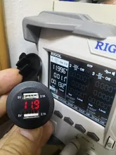 Socket Boat Power Dual-Usb-Charger Motorcycle Waterproof with Voltmeter--Wire-In-Line