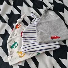 Baby-Hats Caps Newborn 0-6-Months 100%Cotton Printed for 3pcs-Per-Lot KF268