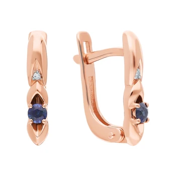 

Gold earrings with sapphires and diamonds sunlight sample 585