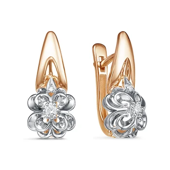 

Gold 585 sterling silver earrings with stones: Diamond