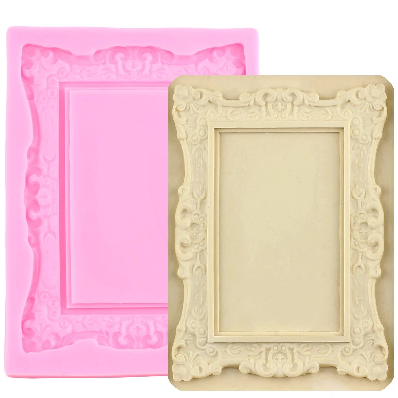 Large Size Photo Frame Fondant Mold Picture Frames Border Silicone Mold