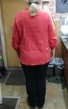 S-5XL de talla grande para mujer, camisas de moda de otoño, Tops blancos informales sueltos de Color sólido, Blusa de manga enrollable de algodón, blusa de cuello en V