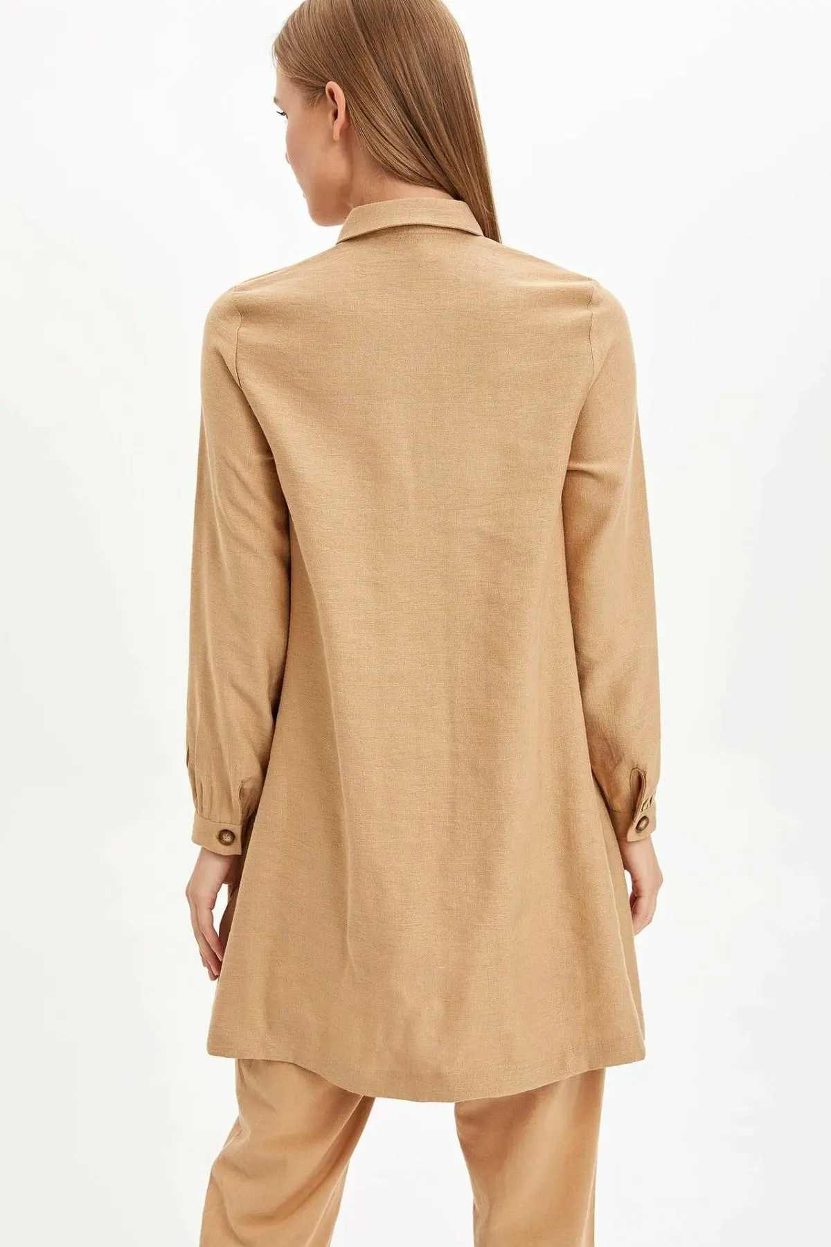 Дефакто Женская тканая Tunic M2562AZ19AU с длинным рукавом| |