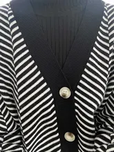 GIGOGOU solo Breasted V cuello mujeres botón árbol de Navidad negro suéter de punto Cardigan suelto de Jersey chaqueta abrigo