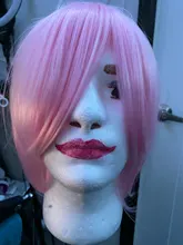 DIFEI peluca sintética bob corto pelo lacio con trimable flequillo Rosa rojo azul peluca cosplay púrpura para pelucas de pelo corto para mujeres