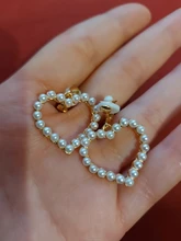 Encanto de moda creativo perla clip en pendientes lindo pendientes hechos a mano para auriculares joya clip