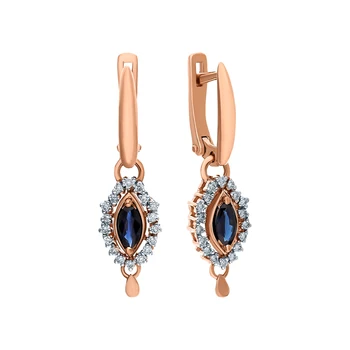 

Gold earrings with sapphires and diamonds sunlight sample 585