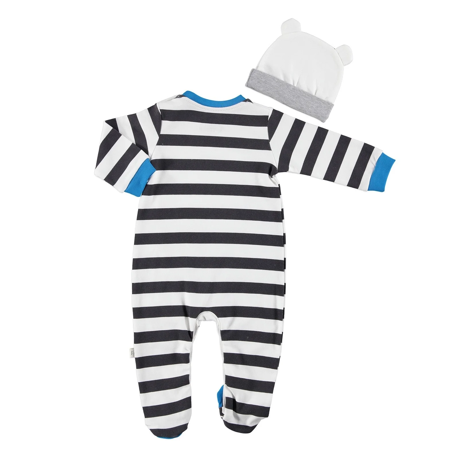 

ebebek Tongs Baby Zebra Footed Romper Hat 2 pcs Set