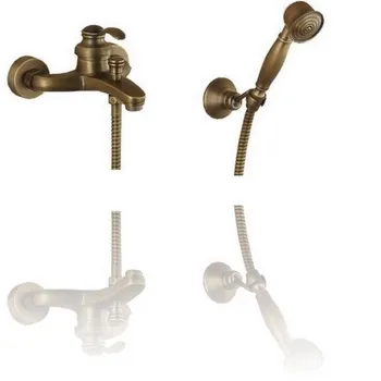 

BATHROOM MIXER SHOWER WALL MOUNTED HAND SHOWER BRASS FAUCET VINTAGE