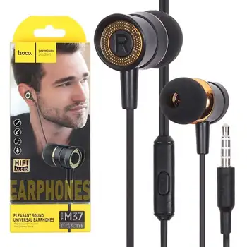 

Comfortable vacuum quality headphones, Headset HOCO M37 pleasantsound universal earphones with microphone 3.5 mm
