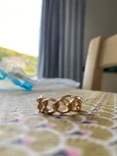 Anillo con forma de cadena chapado en oro, 7mm de ancho, Vintage, gótico, grueso, Midi, joyas antiguas, accesorio