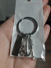 Llavero con diseño de letras de papá, destornillador de martillo creativo, llavero de llave inglesa, decoración de bolso, colgante con borla, regalos para el Día del Padre