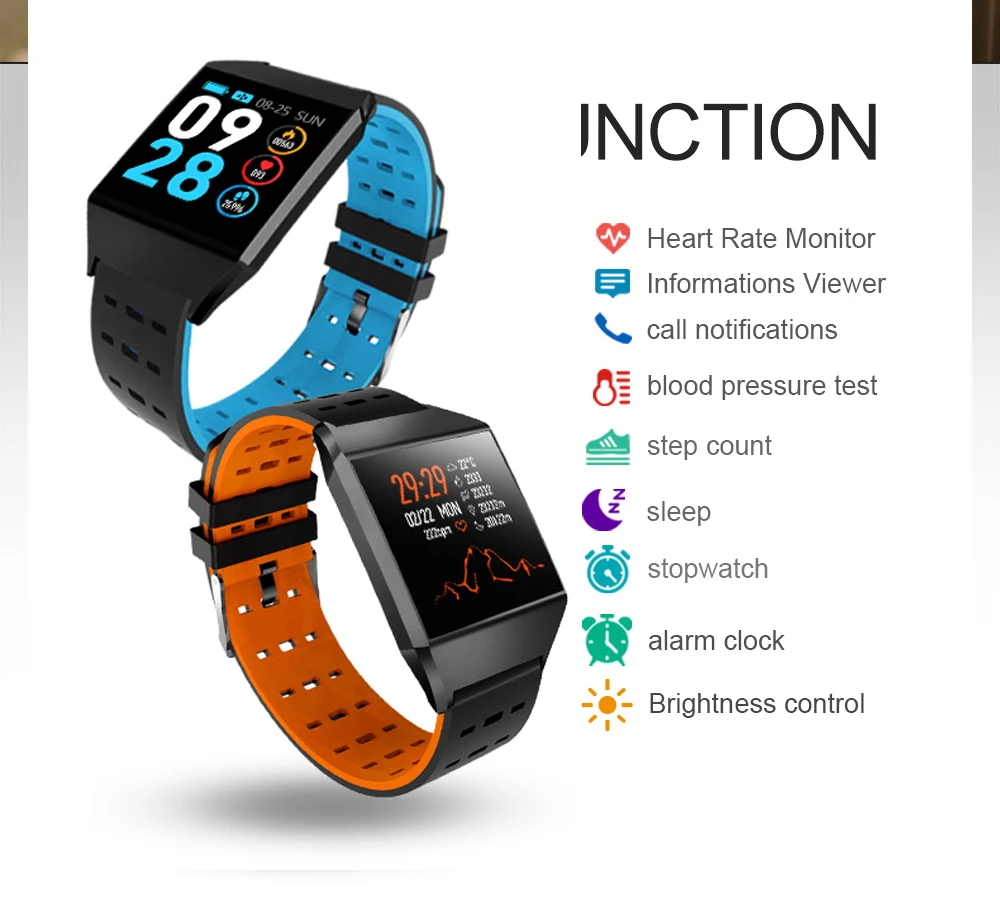 Wearpai W1C умные часы водонепроницаемые пульсометр кровяное давление фитнес-трекер монитор сна фитнес-часы для IOS Android