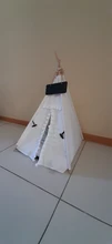 Pet Teepee Dog & Cat Bed White Canvas Dog Cute House-Portable Washable Dog Tents 