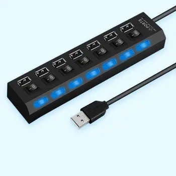 

Seven Port USB 2.0 HUB Highspeed Extend Hub Network Multiple Individual Ports for PC Computer Accessories Equipment