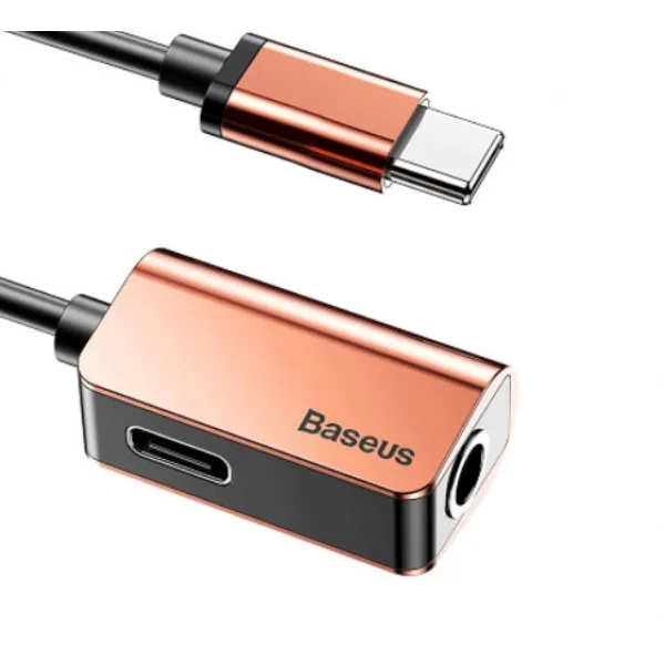 Переходник Baseus L40 Type-C(M) to Type-C(F) и 3.5 mm CATL40-17(Золото