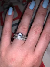 CC 925 anillos de plata para las mujeres, diseño Simple, doble apilable joyas a la moda para novia de boda anillo de compromiso de CC634