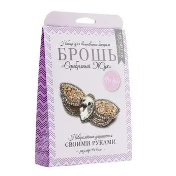 

Нбр-18015 set for embroidery with beads: Brooch "silver Beetle".