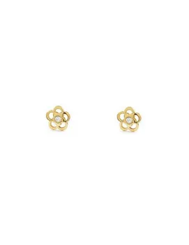 

Baby earrings or Girl Gold Daisy Center cubic zirconia (9kts)