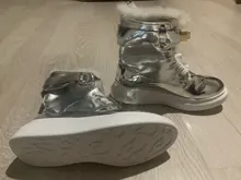 Ankle-Boots Sneakers Warm-Shoes High-Top Women Winter Short Black/sliver LEOSOXS No 