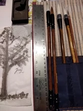 Umitive-Juego de 5 unidades de pinceles de caligrafía China tradicional de bambú, arte de escritura, suministros de pintura