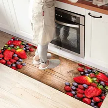 Else коричневый дерево на красные плоды клубники 3d принт нескользящие микрофибры Кухня Счетчик современный декоративный моющийся коврик