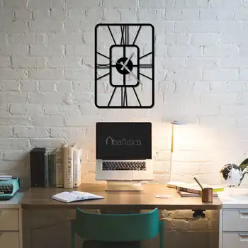 

Metal Decor Clock Oblong 50x50 cm Wall Ornament Home Decoration Wall Decor Table