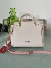 FOXER-Bolso de mano de cuero de vaca para mujer, bandolera elegante con asa superior, para viaje, 2021