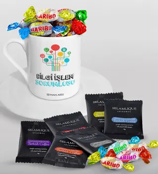 

Personalized Information Processing In Charge Of Turkish coffee Cup Selamlique Mixed Turkish Coffee House and Haribo Candy Gift Set