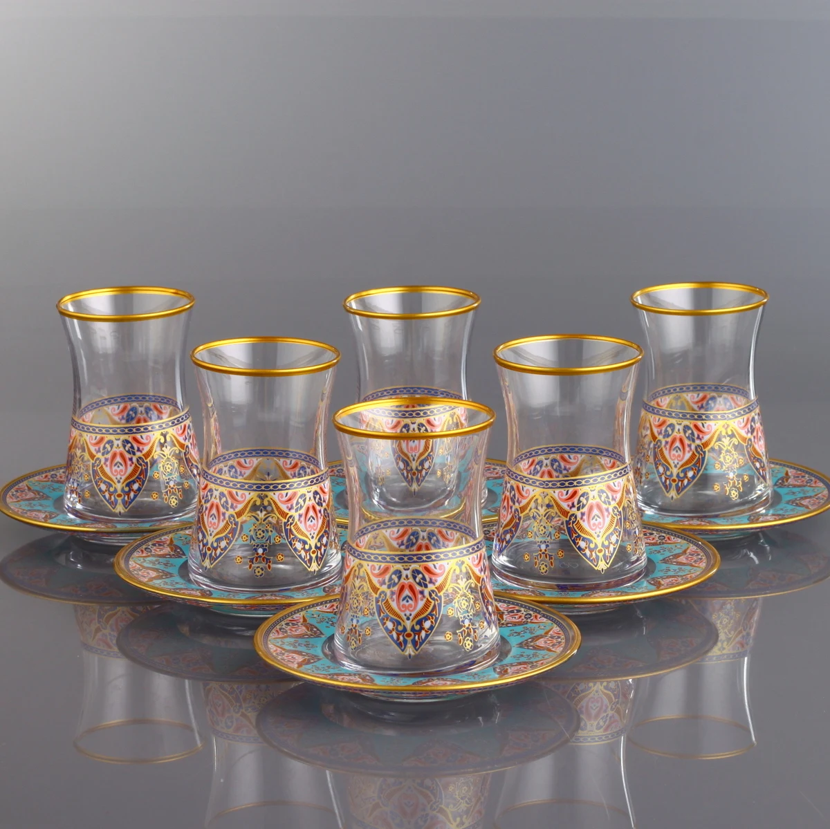 

12 Pcs Thin Waist Evla Ethnic Tea Set
