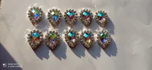 Accesorios de joyería Diy, 10 Uds., gota de agua de 16x20mm, diamantes de imitación acrílicos, adornos de pedestal, decoración de tapas
