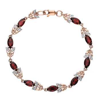 

Gold bracelet with cubic zirconia and Garnet sunlight sample 585