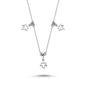 

KUTAYDAN Sycamore Leaf Patterned Sterling Dangle Pendant 925 Sterling Silver