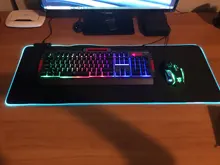 Alfombrilla de ratón para juegos con luz LED RGB, cubierta de teclado grande, Base de goma antideslizante, Alfombra de escritorio para ordenador, alfombrilla de ratón del juego