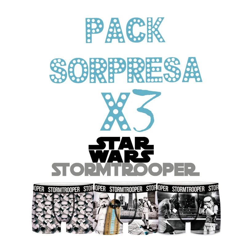 STAR WARS STORMTROOPER FREEGUN Boxers type boxer pack shocker 3/6 units