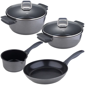 

Cookware 6 Pieces (Bucket. Pie with lid, pan with lid and fry pan) into wrought aluminum SAN IGNACIO Materpro Gourmet