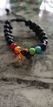 7 Chakra de roca de Lava pulsera de 8mm de doble capa fila ajustable Unisex piedra de Yoga sanación energética pulseras de piedra regalo de Navidad