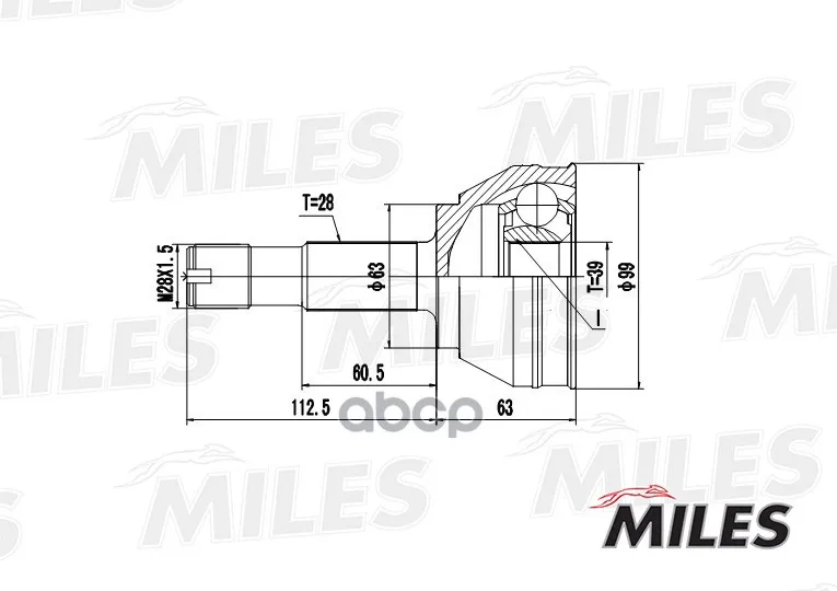 Шрус Citroen Jumper/Fiat Ducato/Peugeot Boxer 1.9d-2.8tdi 94-02 Нар. 1000-1400 Miles Ga20070 Miles арт. GA20070