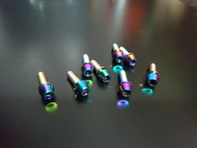 Tornillos y tuercas de titanio para vástagos de bicicleta, pieza de cabeza cónica con arandela M5 x 16 mm, M5 x 18mm y M5 x 20 mm, color dorado, azul, negro y tornasolado