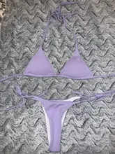 GNIM-Bikini brasileño de dos piezas para mujer, de dos piezas con espalda descubierta traje de baño, estilo triangular, ropa de playa, 2020