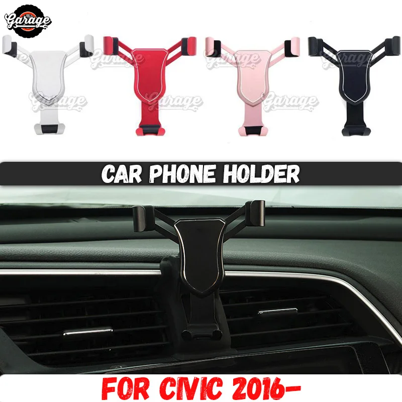 Автомобильный держатель для телефона для Honda Civic-литье из алюминиевого сплава 1 комплект, украшение автомобиля, аксессуары для интерьера телефона