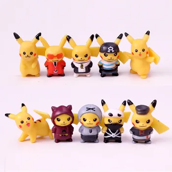 

Pokemon 10PCS/SET Mini PVC Stand Figure Model Desk Decoration Cosplay Captain America pikachu Fans Collection y180