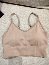 Sports-Bra Seamless-Crop-Top Active-Tank Wmuncc-Strap Gym Workout Push-Up Yoga Women Fitness