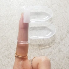 Mordedor para bebé, productos para bebé, juego de dedos para bebé, cepillo de dientes, limpieza Oral, dedo de silicona suave, saludable, caja gratis